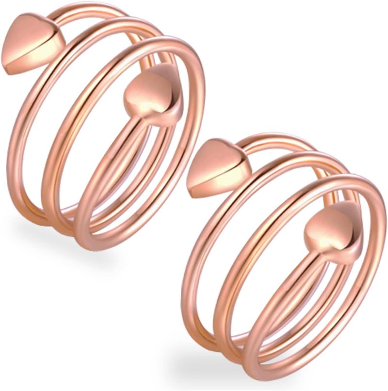 Feraco 2PCS Copper Rings for Women,99.99% Pure Copper Magnetic Thumb Ring with Magnet,Lymphatic Jewelry Gifts for Womens - Image 1